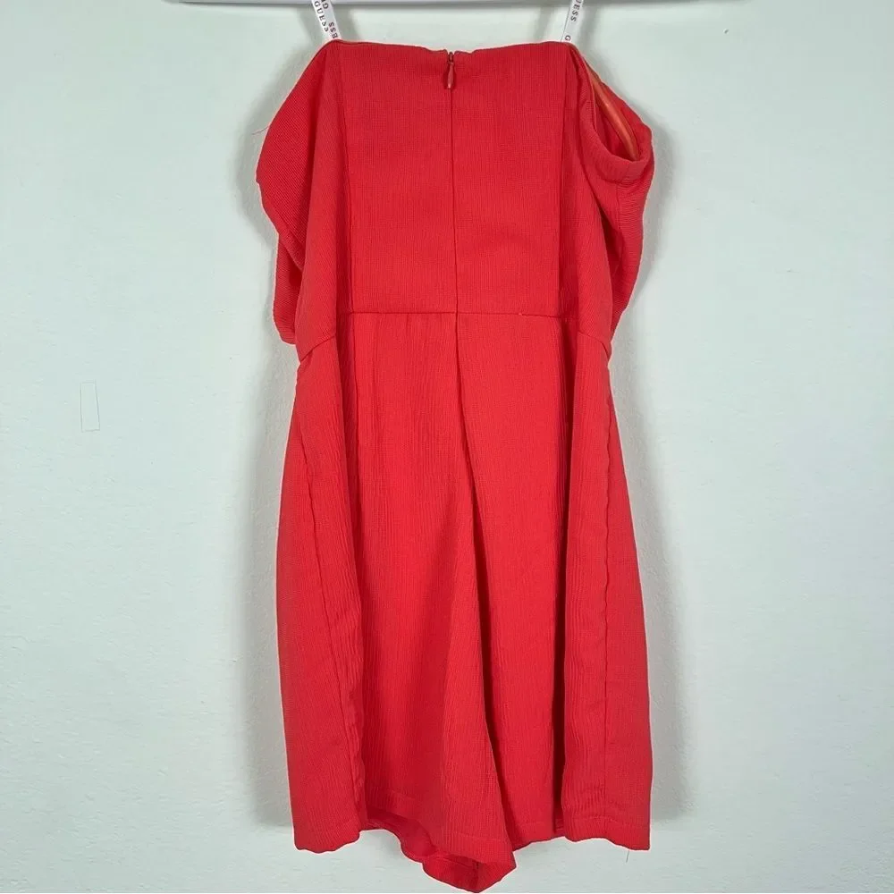 Guess Hot Pink Strapless Tie Front Romper- Size Small- NWTs - Picture 4 of 5